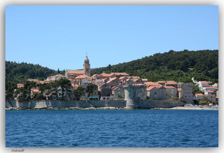Zicht op Korcula