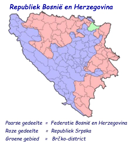 Map Bosni en Herzegovina Kroati